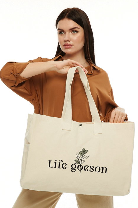 Zoozie Bags Bolso Tote de Lona Crema Zoozie Bags Bolso Tote de Lona Crema